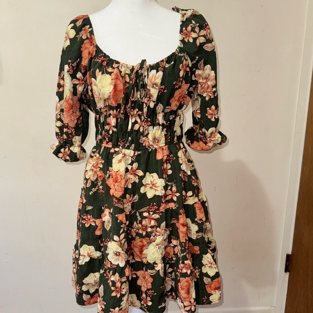 Liberty Love Floral Mini Dress - Black and Pink